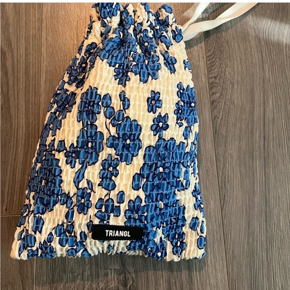 triangl floral blue and white bikini